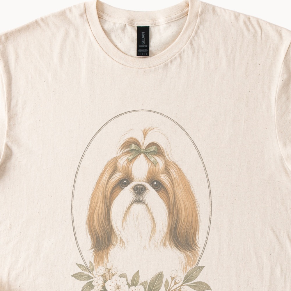 Ornate Frame Boho Dog Tee Nature Inspired